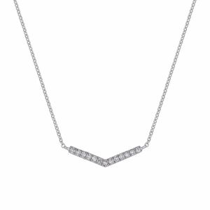 Carriere Sterling Silver V-Shape Diamond Pendant